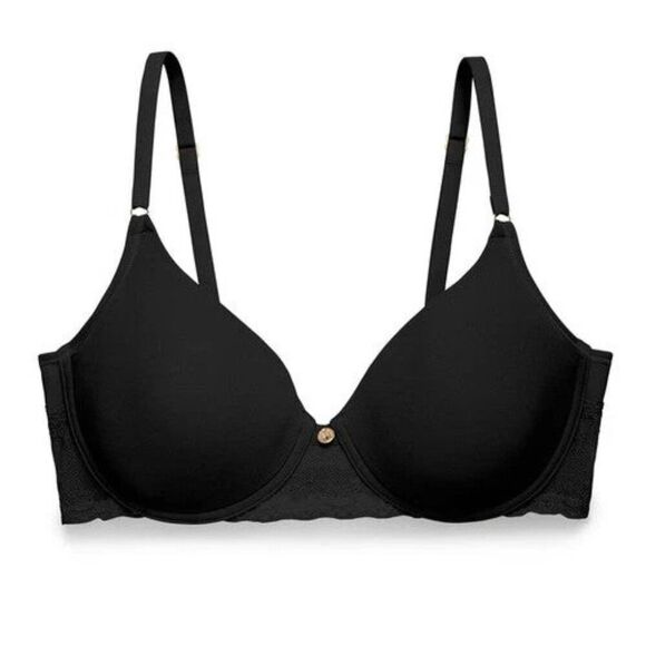 Natori Bliss Perfection Contour Stretch Underwire Bra Black 34D - NWT